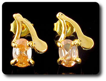 BOUCLES D'OREILLE SAPHIR ORANGE