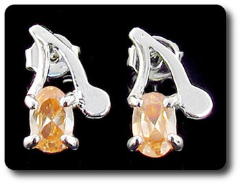 BOUCLES D'OREILLE SAPHIR ORANGE