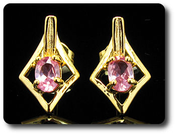BOUCLES D'OREILLE SAPHIR ROSE
