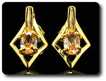 BOUCLES D'OREILLE SAPHIR ORANGE