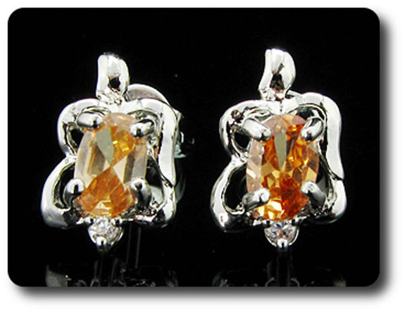 BOUCLES D'OREILLE SAPHIR ORANGE