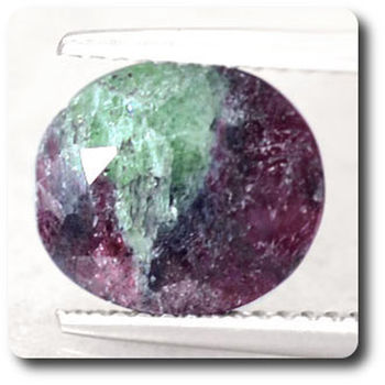 3.96 cts  RUBIS ZOISITE ANYOLITE