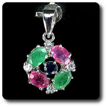 EMERALD RUBY SAPPHIRE PENDANT