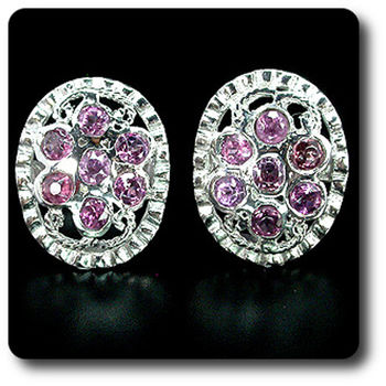 BOUCLES D'OREILLE GRENAT RHODOLITE ROSE