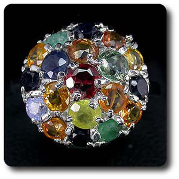 MULTICOLOR SAPPHIRE & EMERALD RING