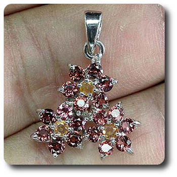 PENDENTIF GRENAT & SAPHIR JAUNE