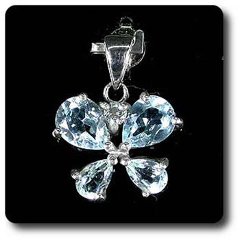 PENDENTIF TOPAZE BLEU
