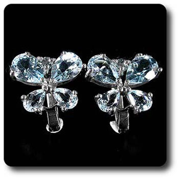 BOUCLES D'OREILLE TOPAZE BLEU