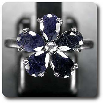 BLACK BLUE SAPPHIRE RING