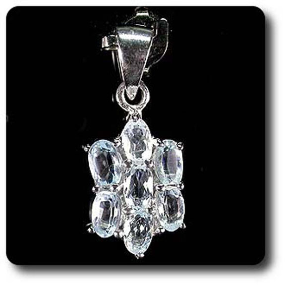 PENDENTIF TOPAZE BLEU