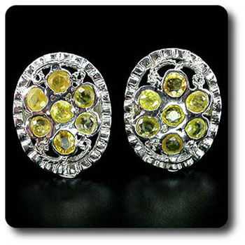 BOUCLES D'OREILLE SAPHIR JAUNE
