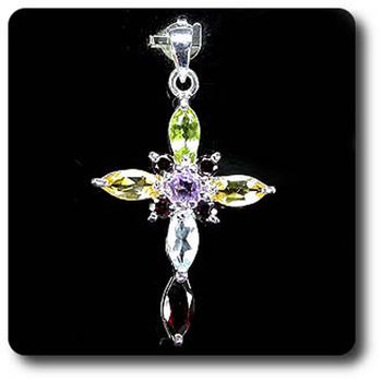 PENDENTIF AMETHYSTE GRENAT PERIDOT CITRINE TOPAZE