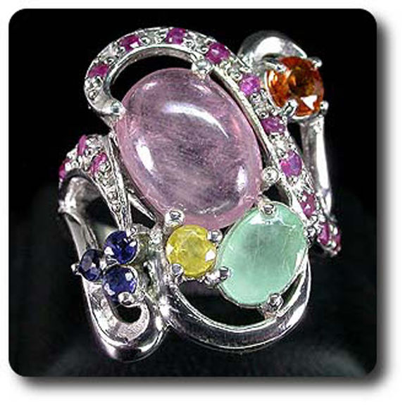 EMERALD, RUBY & SAPPHIRE RING