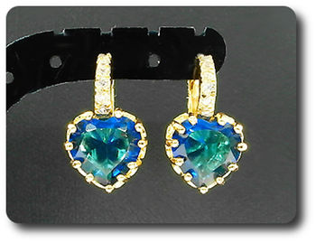 BOUCLES D'OREILLE SAPHIR BLEU