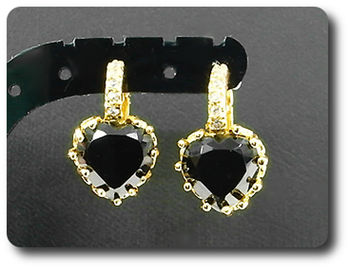 BOUCLES D'OREILLE SAPHIR NOIR