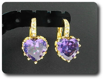 2 x 9 mm Purple Amethyst Earrings