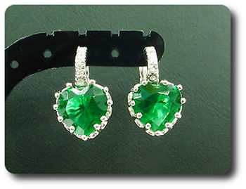 2 x 9 mm Green Emerald Earrings