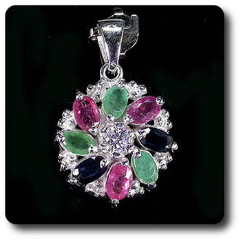 EMERALD, RUBY, SAPPHIRE PENDANT