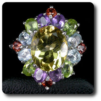 AMETHYST, GARNET, PERIDOT, CITRINE & TOPAZ RING