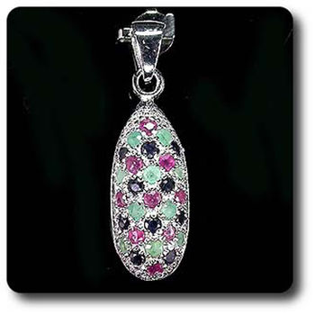 EMERALD, RUBY, SAPPHIRE PENDANT