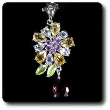 AMETHYST TOPAZ GARNET CITRINE PERIDOT PENDANT