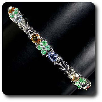 MULTICOLOR SAPPHIRE & EMERALD BRACELET