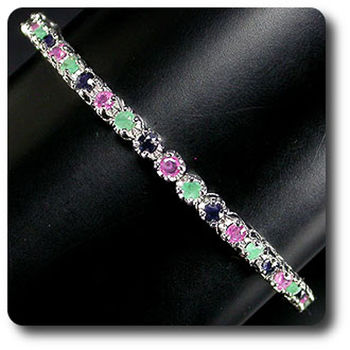 EMERALD, RUBY & SAPPHIRE BRACELET