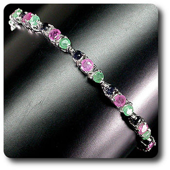 EMERALD, RUBY & SAPPHIRE BRACELET