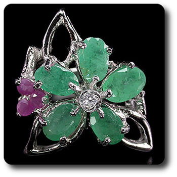 EMERALD, RUBY RING