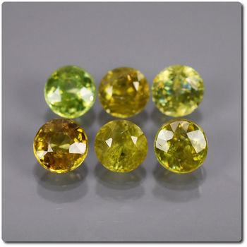 1.53 cts LOT DE 6 SPHENE MULTICOLORE. SI1-I1