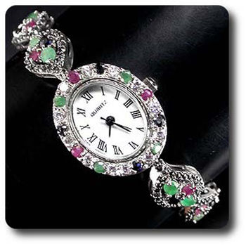 RUBY SAPPHIRE EMERALD WATCH