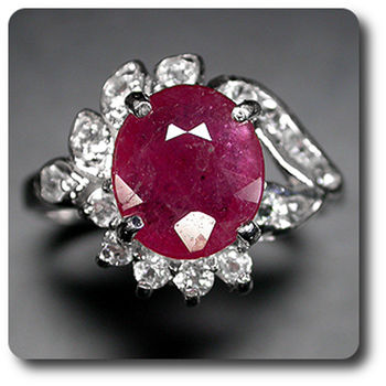 RUBY & WHITE TOPAZ RING