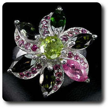 BAGUE TOURMALINE MULTICOLORE