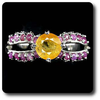 BAGUE SAPHIR JAUNE & RUBIS