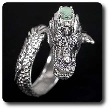 GREEN EMERALD DRAGON RING