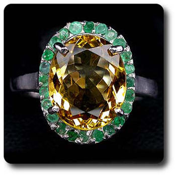 CITRINE & EMERALD RING