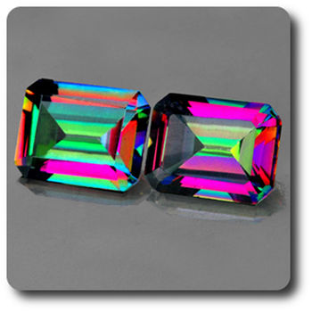 5.73 CT.  2 pcs. RAINBOW  TOPAZ . IF