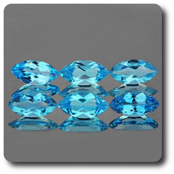 1.30 cts TOPAZE BLEU SWISS . 10x5 MM. IF - VVS1 ( vendu à l'unité )