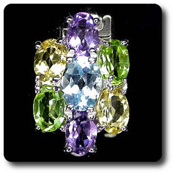 AMETHYST PERIDOT CITRINE TOPAZ PENDANT