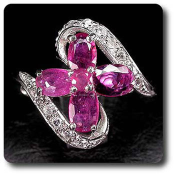 RUBY & WHITE TOPAZ RING