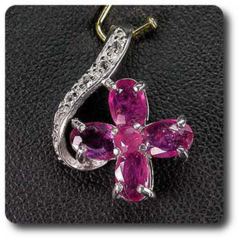 RUBY & WHITE TOPAZ PENDANT