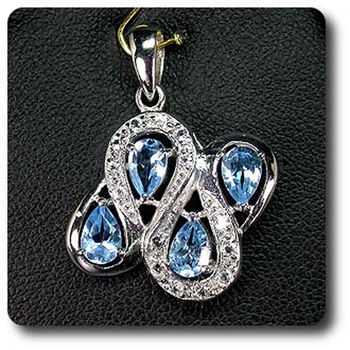 BLUE TOPAZ & WHITE TOPAZ PENDANT