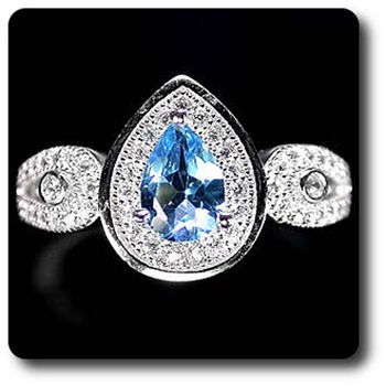 BAGUE TOPAZE BLEU