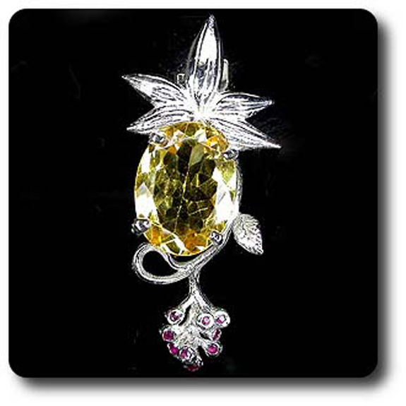 CITRINE & RUBY PENDANT