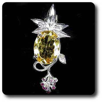 CITRINE & RUBY PENDANT