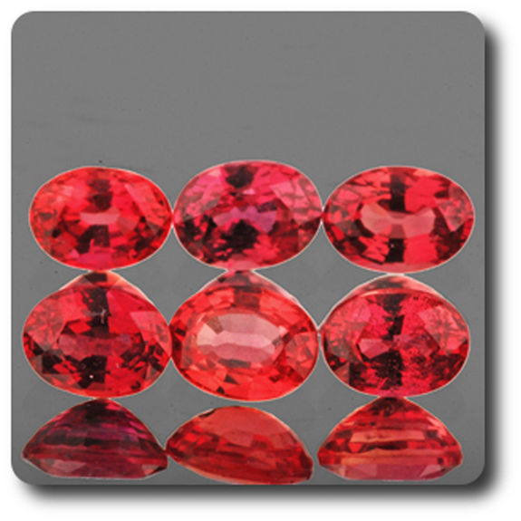 0.24 CT.  ORANGE RED SAPPHIRE . 4 x 3 MM. IF - VVS1 ( 1 piece )