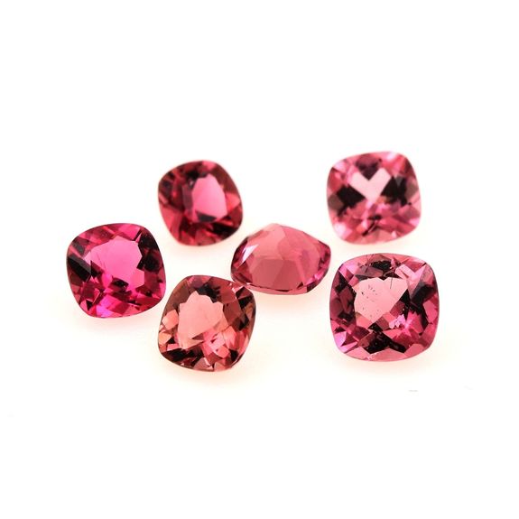 1.64 cts LOT DE 6 TOURMALINE ROSE .  IF - VVS1