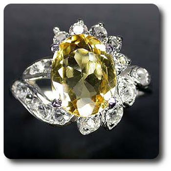 CITRINE & WHITE TOPAZ RING