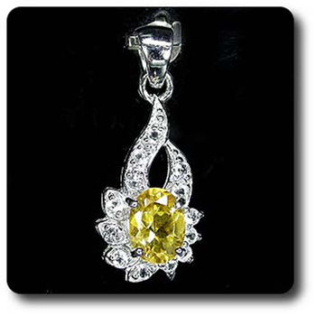 PENDENTIF CITRINE & TOPAZE BLANCHE