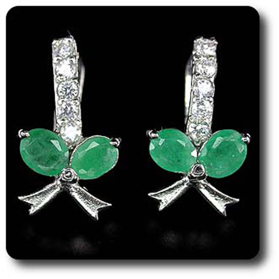 BOUCLES D'OREILLE EMERAUDE